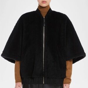 Max Mara Briose Wool Blend Wrap Poncho